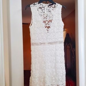 White Lace Applique style Assymetrical Dress by Ambition
